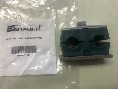 Stauff Dual 5/8" Hose Clamp Weld On Part # SP-317.1/17.1-PP-DS-GD-AS-U-W10-K