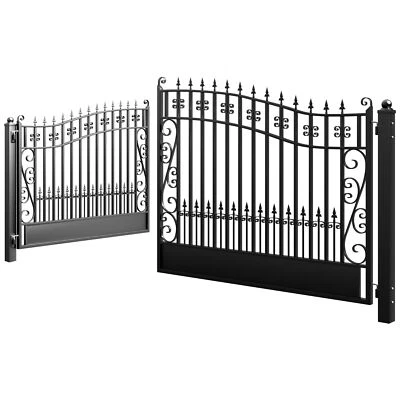 Puertas de entrada de doble oscilación ZUMI 16x6 pies puertas de valla de entrada al aire libre para el hogar Foto 1 de 4