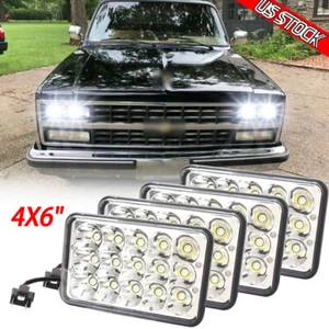 4PCS 4X6" Led Headlights fit Hi/Lo Beam Fits Chevrolet R2500 Suburban 1990 1991 - Picture 1 of 11