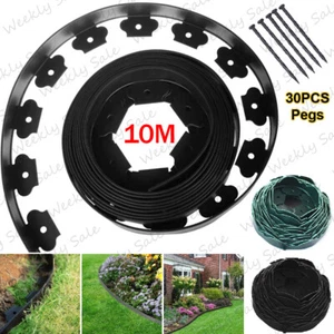 10M Flexible Garden Border Grass Flower Plant Fence Lawn Path Edging + 30 Pegs - Picture 1 of 14