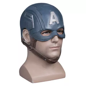 Máscara Capitán América Steve Rogers Casco de Látex Juegos con disfraces Halloween Superhéroe - Imagen 1 de 7