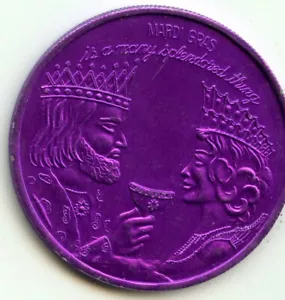 Mardi Gras Doubloon: King and Queen Purple - Picture 1 of 2