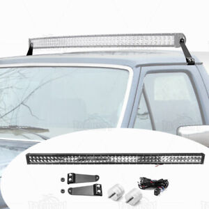 For 1966-1996 Ford Bronco / F150 - 288W 50'' LED Light Bar + Roof Mount + Wire