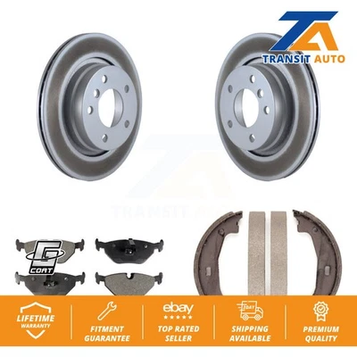 Disc Coated Rotors Semi-Metallic Pads Parking Shoes Rear Kit For BMW 325i 325Ci - Image 1 of 4