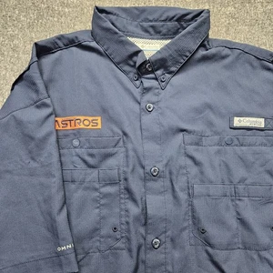 Camisa Columbia Houston Astros PFG para hombre talla XL azul ventilada con botones - Imagen 1 de 12