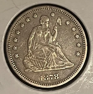 1878 Sitzendes Freiheitsviertel / Near EF - Bild 1 von 6