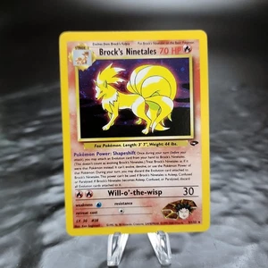 Tarjeta Pokémon Brock's Ninetales Holo Rara 3/132 Desafío Gimnasio WOTC Casi Nueva - Imagen 1 de 7