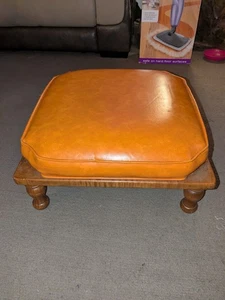 Vintage Ethan Allen Style Stacking Foot Stool Orange Ottoman Mid-Century Nice - Picture 1 of 8
