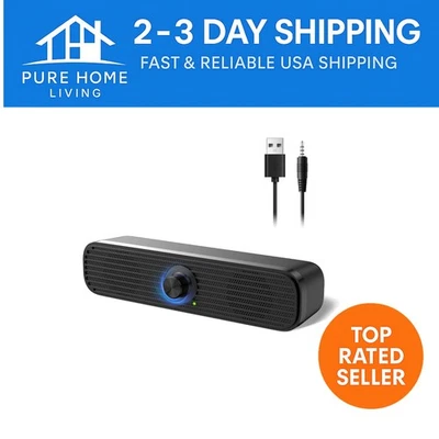 Altavoces USB para computadora con control de volumen - Sonido estéreo compacto y elegante Foto 1 de 4