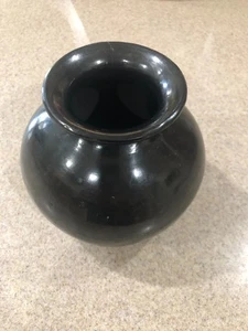 Maceta redonda negra de 5" estilo nativo americano - Imagen 1 de 4