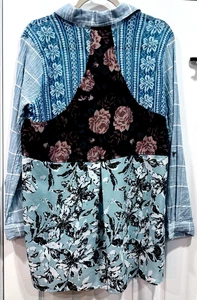 Blusa bohemia John Mark arte para usar túnica top estampado informal mujer M - Imagen 1 de 3