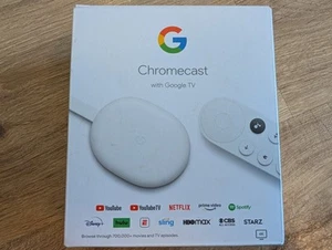 Google Chromecast with Google TV 4K UHD Media Streamer - Snow - Picture 1 of 2