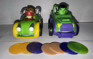 2 DISC CRUSHER VEICOLI MARVEL SPIDEY I SUOI FANTASTICI AMICI-HULK & DOC OCK CON DISCHI - Foto 1 di 2