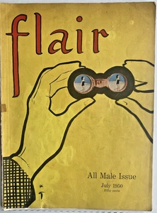 FLAIR Magazine July 1950 ALL-MALE ISSUE Jim Thorpe, Rhino Hunting, Fashion 4F - Foto 1 di 21