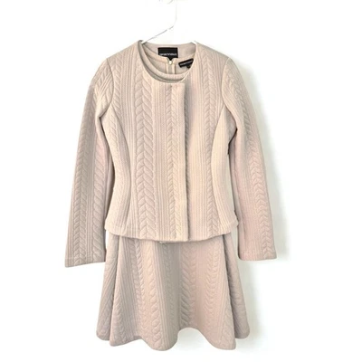 Chaqueta de vestir Emporio Armani efecto tejido con cable ajuste acampanado traje carrera oficina sirena Foto 1 de 4