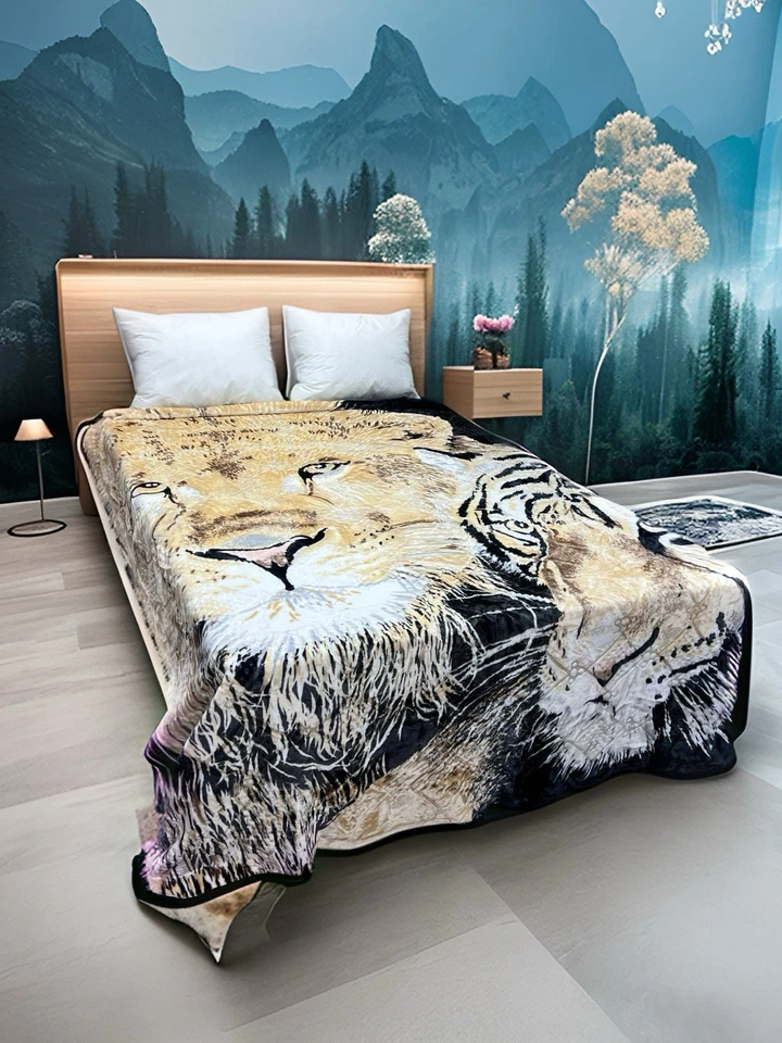 New Super Soft 1 Ply Mink Style Embossed Queen Size Rachel Cozy Blanket 83”x94” - Image 1 of 4