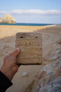 Handgemachte Ohrringe Mit Tigeraugenstein - Bild 1 von 4