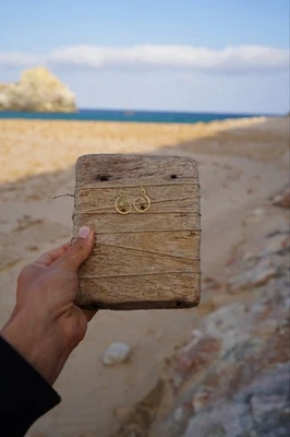 Handgemachte Ohrringe Mit Tigeraugenstein - Bild 1 von 4