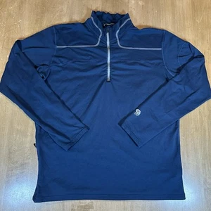 Mountain Hardwear Shirt Mens Large Blue Pullover 1/4 Zip Lightweight Sweatshirt - Picture 1 of 10