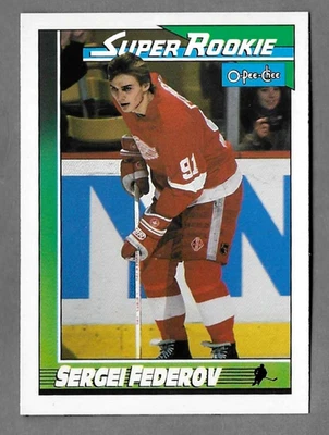 SERGEI FEDEROV 1991 O-PEE-CHEE ROOKIE CARD #8 RC - Image 1 of 2