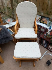 Wooden Sliding Rocking Chair and Stool - Picture 1 of 2