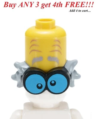 ☀️NEW LEGO Minifigure Minifig Headgear Head Cover Long Head w/ Googles Wrinkles  - Image 1 of 3