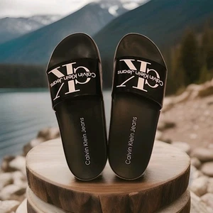 Calvin Klein cm AVETT Pantolette Sandale Schwarz SY Herren Gr. 11 M Neu - Bild 1 von 6