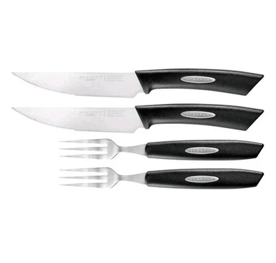 Scanpan 4 Piece Classic Texas Steak Knife + Fork 4pc Set Brand New In Box - Image 1 of 4