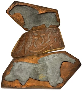 Antigua veleta de cobre estaño trote caballo molde de metal antigüedades primitivas - Imagen 1 de 7