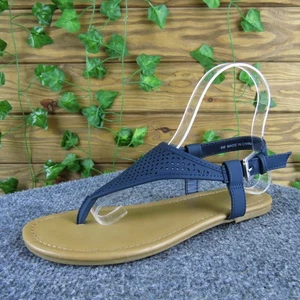 Sandalias de Tanga A.N.A Sabrina Mujer 6 Azul Sintético Informales Cómodas - Imagen 1 de 6