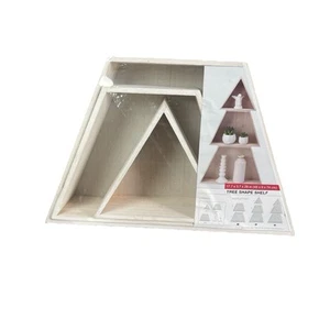 Nuevo estante de madera con forma de árbol blanco 17,7 X 3,7 X 29 pulgadas - Imagen 1 de 2