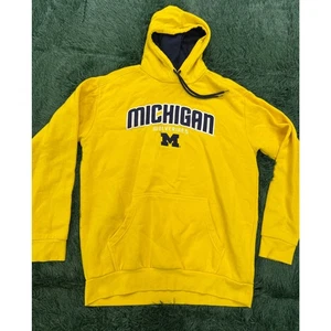 University of Michigan Y2K Yellow Pullover Large Sweatshirt Hoodie Unisex - Picture 1 of 5