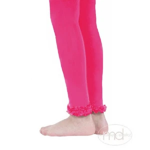 New Jefferies 1 pr Pima Cotton Ruffle Footless Tights 2-4Y, 4-6Y, 6-8Y HOT PINK - Picture 1 of 1