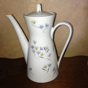 Germany Mid Century Modern Rosenthal Flowers Pitcher Pink Blue Pottery German - Picture 1 of 7