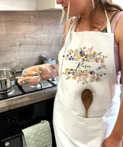 Personalisierte Kochschürze, Frauen Koch Pinny, Wappenrock, Weihnachtsgeschenk - Bild 1 von 2