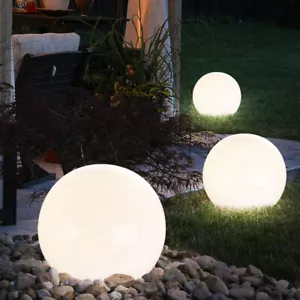 3x Solarleuchte Kugelleuchte Gartenlampe LED Gartendeko Außenlampe Kugel weiß - Bild 1 von 12