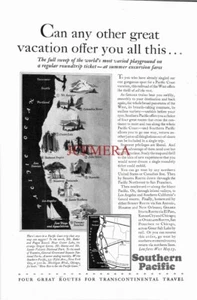 Southern Pacific West Coast Railroad Company ANZEIGE Vintage 1930 Druckanzeige E07/73 - Bild 1 von 1