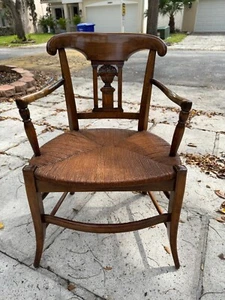 Antique French Provincial Cane Seat Chair Set - Picture 1 of 18
