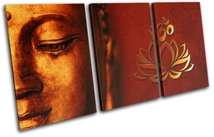 Buddha Om Mandala Peace Religion TREBLE CANVAS WALL ART Picture Print VA - Picture 1 of 1