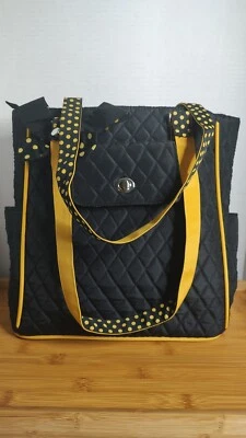 Bolso grande acolchado Belvah - negro con lunares amarillos Foto 1 de 4