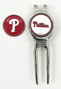 Baseball MLB Golf Divot Reparaturwerkzeug Ballmark Silber Philadelphia Phillies - Bild 1 von 2