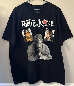Poetic Justice Tupac Shakur Graphic Print S/S Tee T-Shirt Men’s 2XL XXL Black - Picture 1 of 2