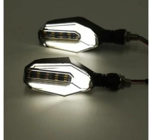 LED Indicators U shape with DRL - Yellow/White for Motorcycles (Set of 2pcs) - Imagen 1 de 3