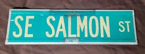 Authentic Retired "SE SALMON ST" Double Sided 24" X 7" Street Sign - Picture 1 of 11