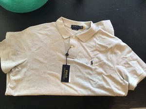 Nuevo Polo Ralph Lauren Clásico Algodón Manga Corta Camisa Avena Beige XL Extra - Imagen 1 de 5
