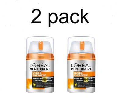2pack L'OREAL MEN EXPERT HYDRA ENERGETIC face cream SPF15 50ml/1.7floz - Image 1 of 4