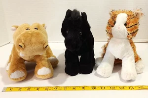 Ganz Webkinz Plush Lot of 3 Mud Hippo Black Horse Striped Alley Cat No Codes - Picture 1 of 20