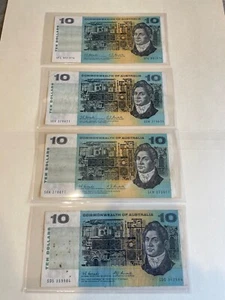 qty 4 Commonwealth of Australia 1967 $10 Banknote Coombs / Randall R302 - Picture 1 of 9
