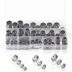 10 Sizes 130 Pcs 304 Stainless Steel Single Ear Hose Pipe Tubing Clips Clamp Cin - Picture 1 of 8