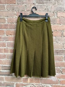 Vintage TSE Women’s Pleated Skirt, Sz Small, Army Olive Wool - Picture 1 of 5